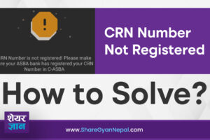 How to solve CRN Number Not Registered