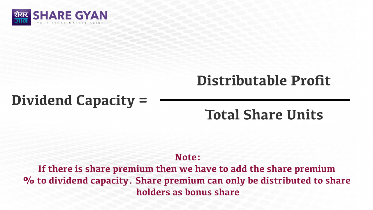 dividend capacity formula