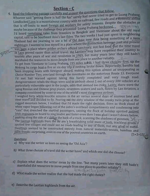 MoFa Section Officer Question year 2077 three
